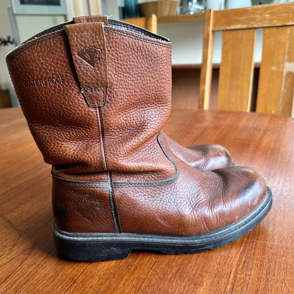 Herman Survivors Brown Leather Waterproof Pull On Boots Mens Sz 10 Work Gorpcore